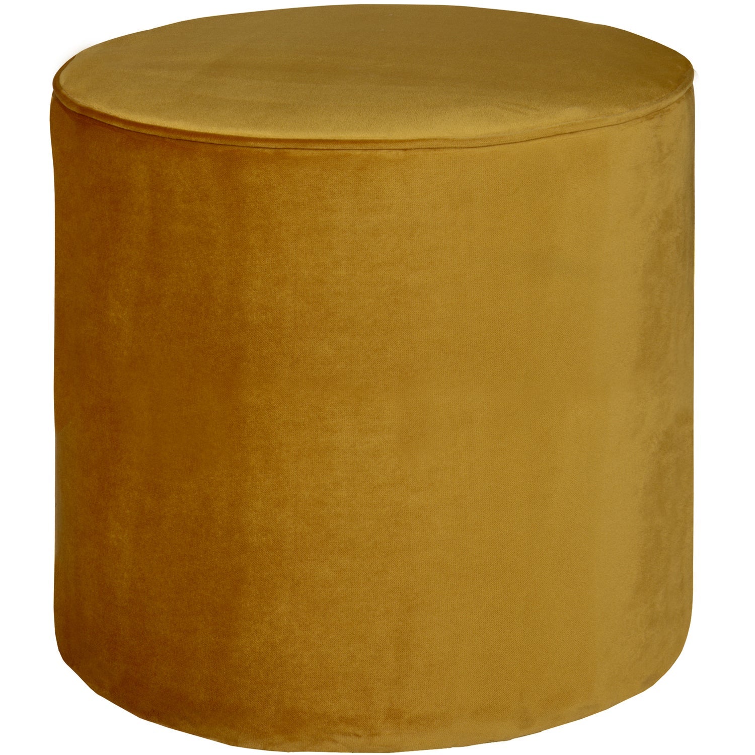 SARA ROUND POUF HIGH VELVET OCHRE