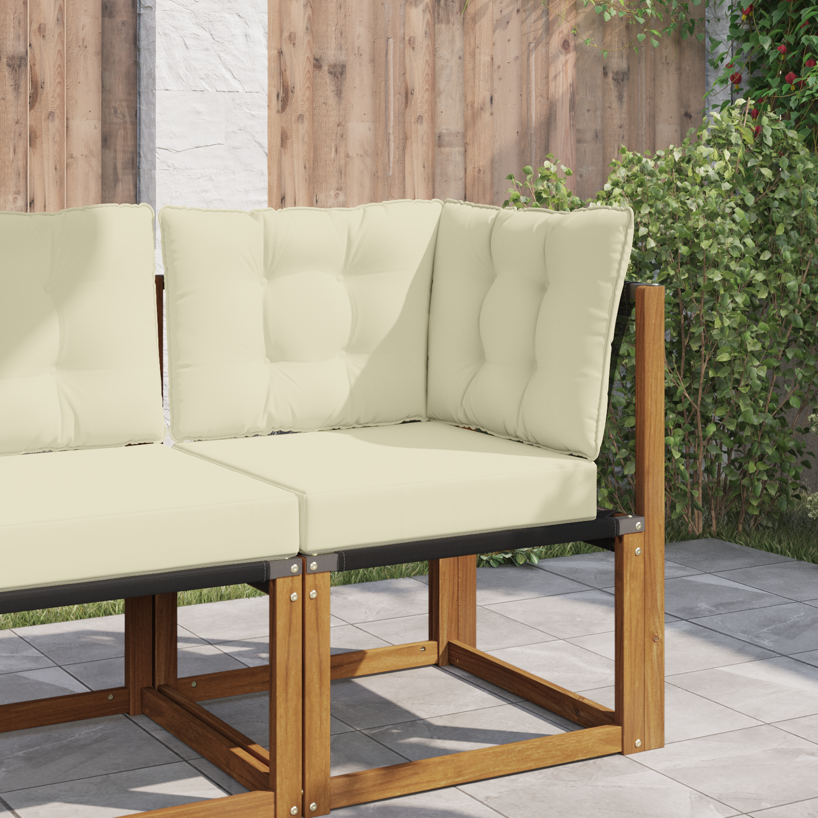 Lauko sofa pagalvėlė 3 pcs Kreminė Poliesteris