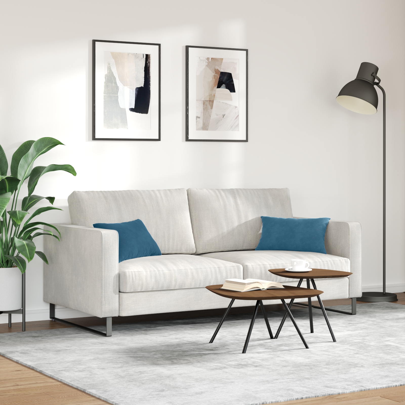 Sofa Pagalvės 2 pcs Mėlyna 50 x 30 cm Kordūrinis audinys