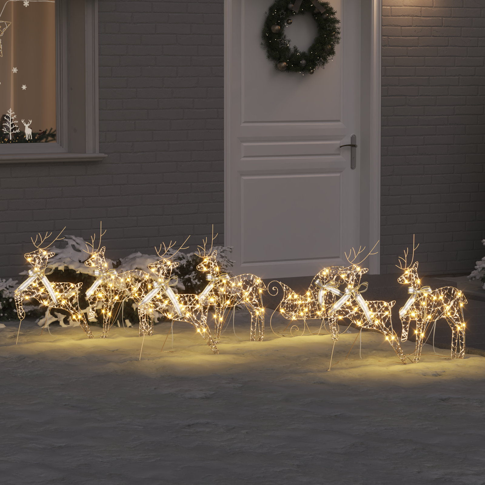 LED elniai su 40 LED 7 pcs Auksinė PET