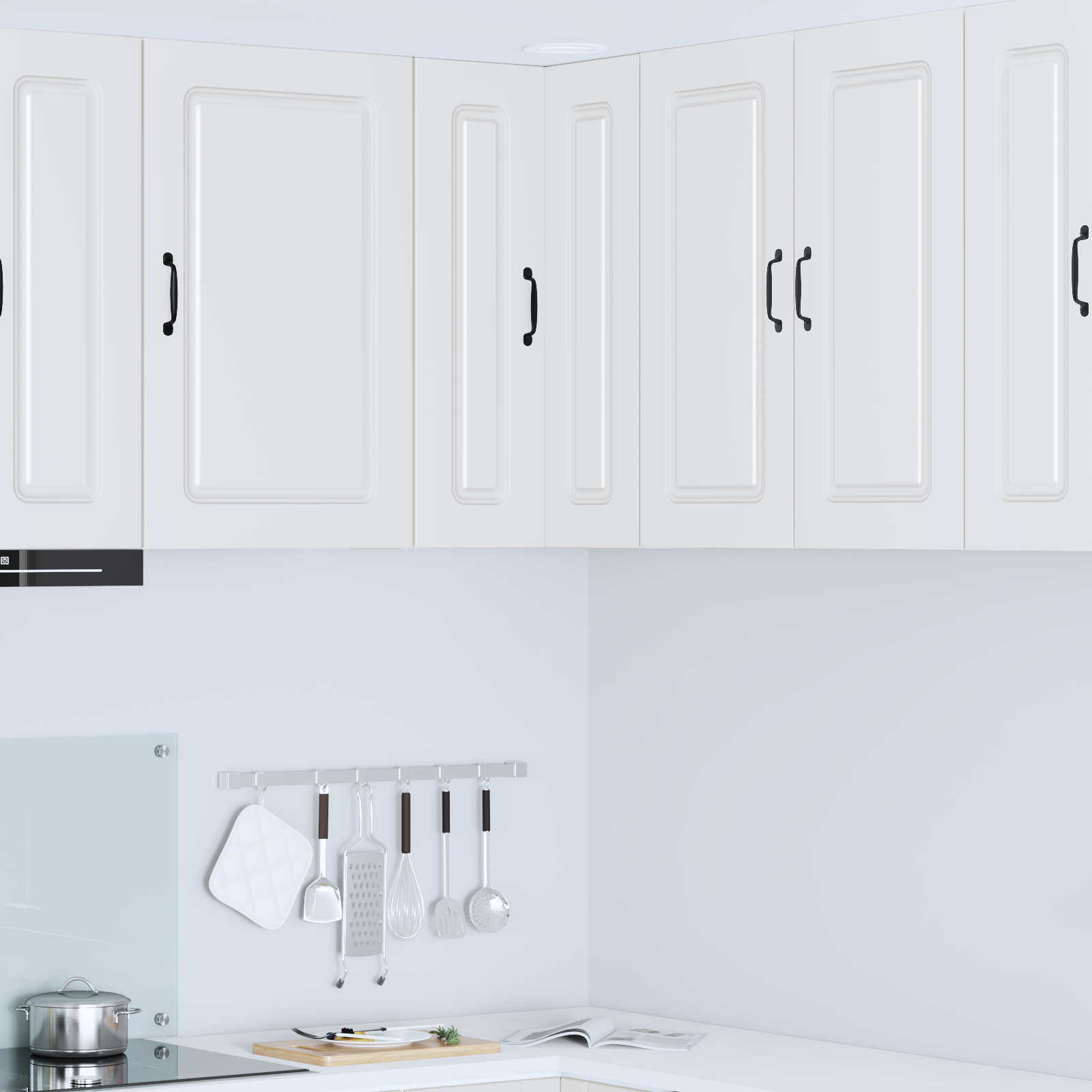 White kitchen wall cabinet with shelf 57 x 57 x 80 cm