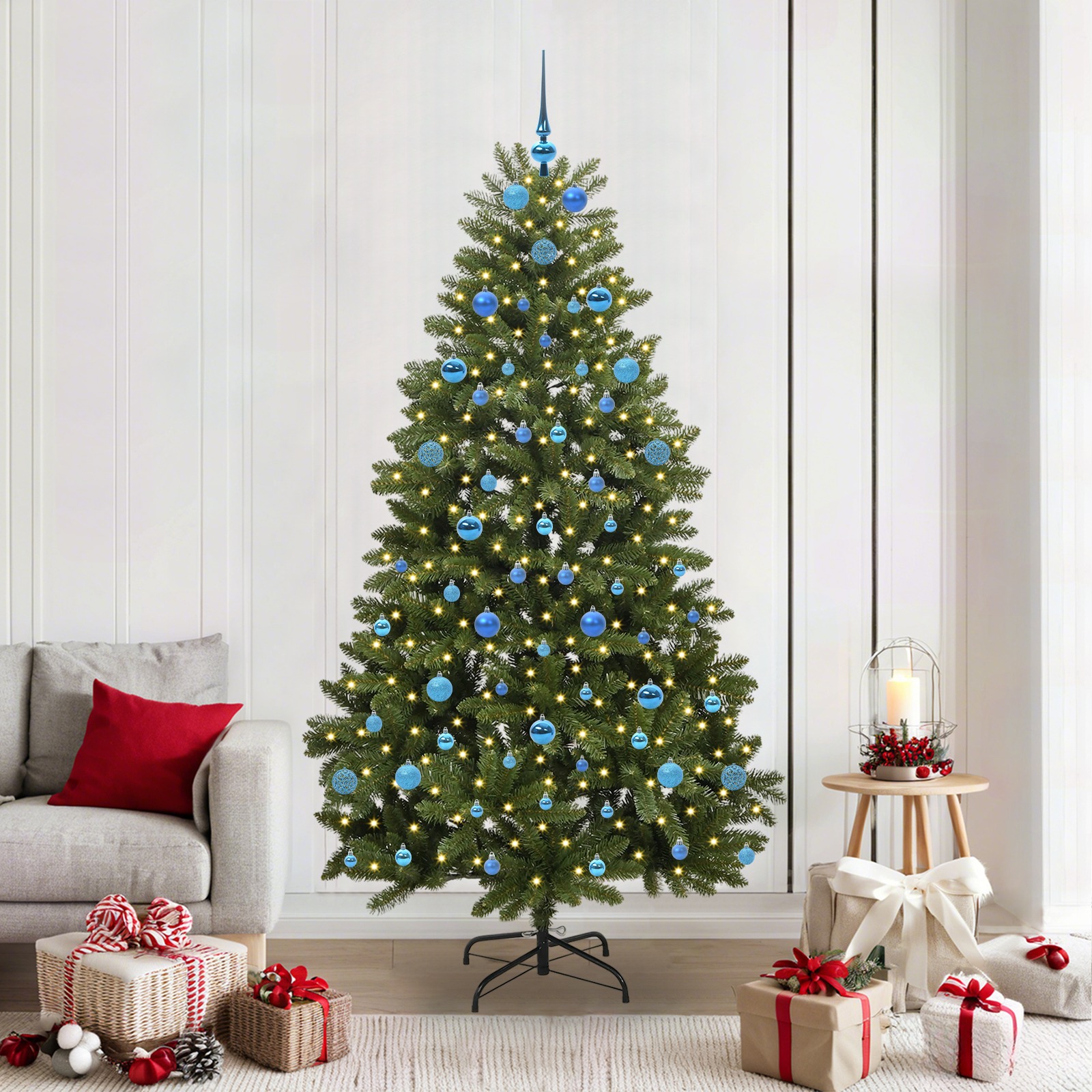Dirbtinė Kalėdų eglutė BLOOM STAR, su 300 LED Žalia 210 cm . , metalas