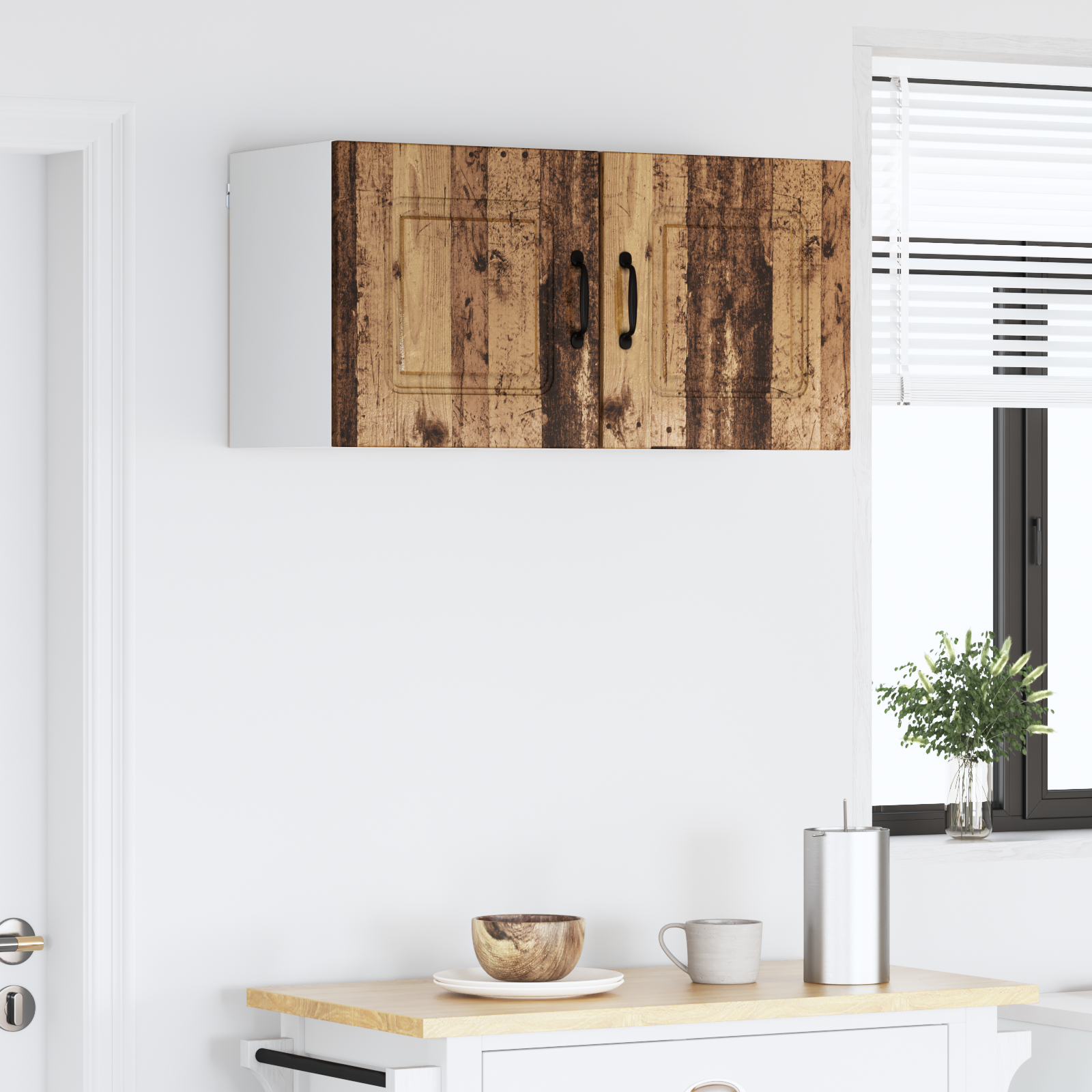 Virtuvės sieninė spintelė 2 pcs Senovinis medis 40 x 31 x 40 cm