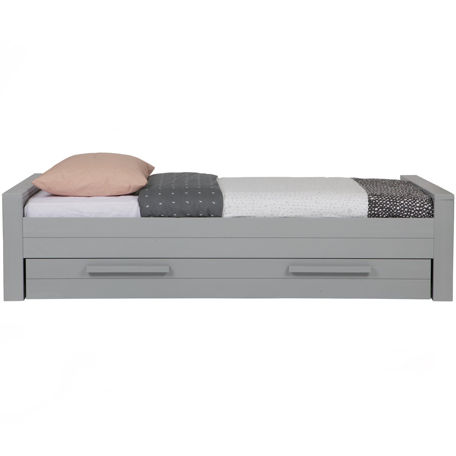 Bed DENNIS 90x200, pine, concrete grey