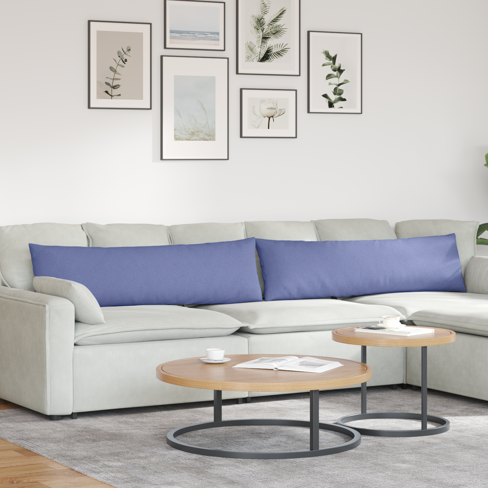 Sofa Pagalvės 2 pcs Mėlyna 145 x 40 cm audinys