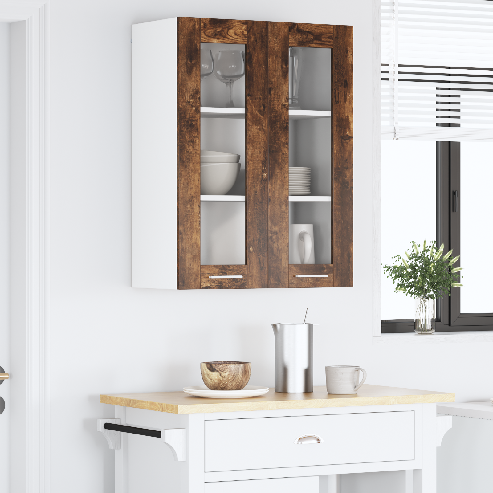 Wall Cabinet Riga Smoked Oak 60 x 31 x 80 cm