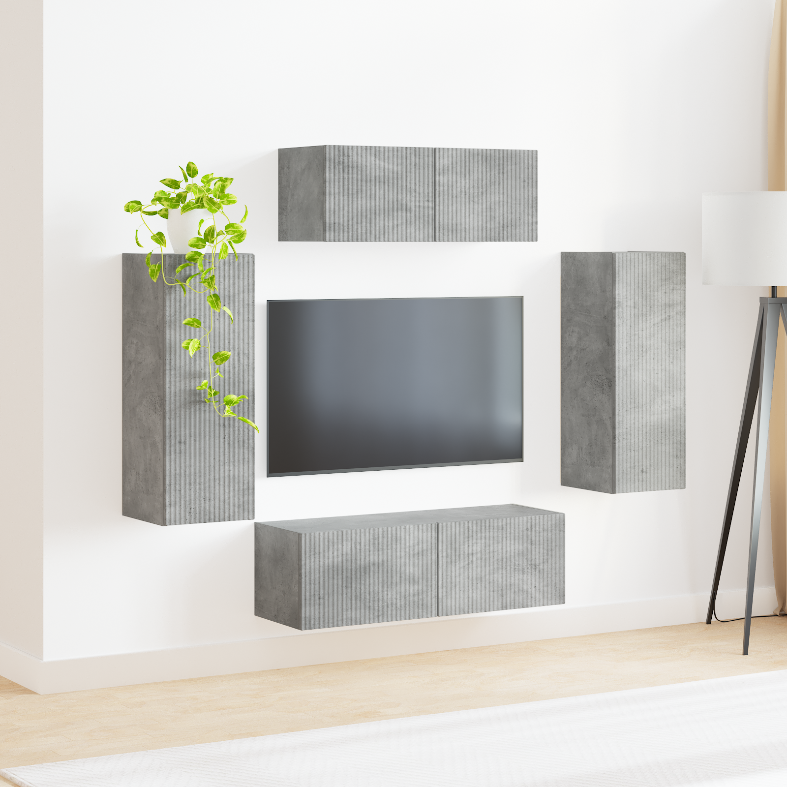 3 pcs Concrete grey