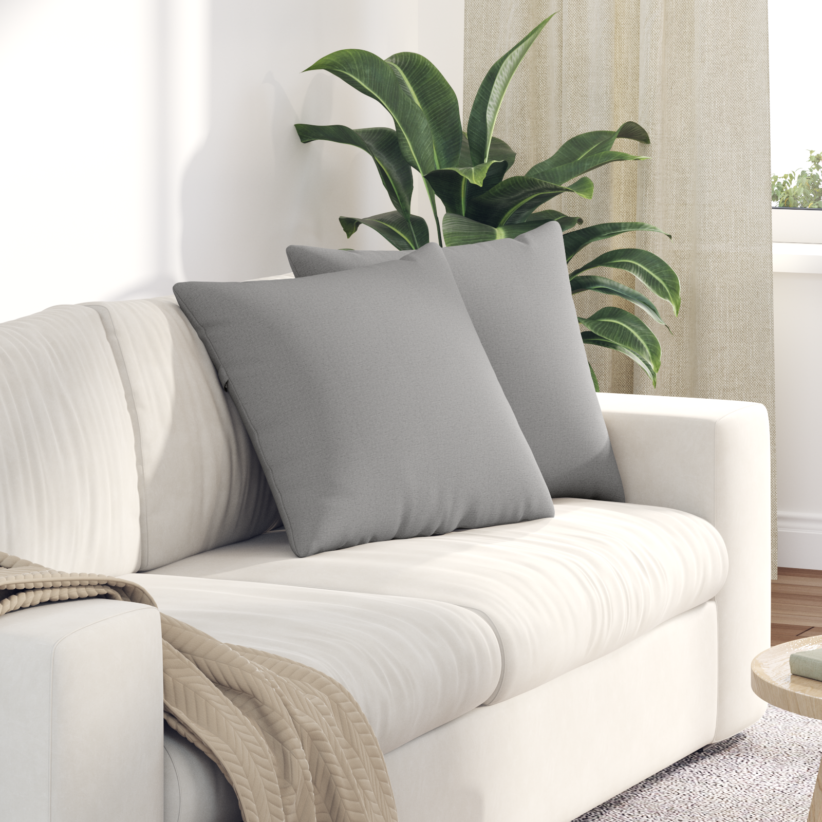 Sofa Pagalvės 2 pcs Pilka 50 x 50 cm audinys