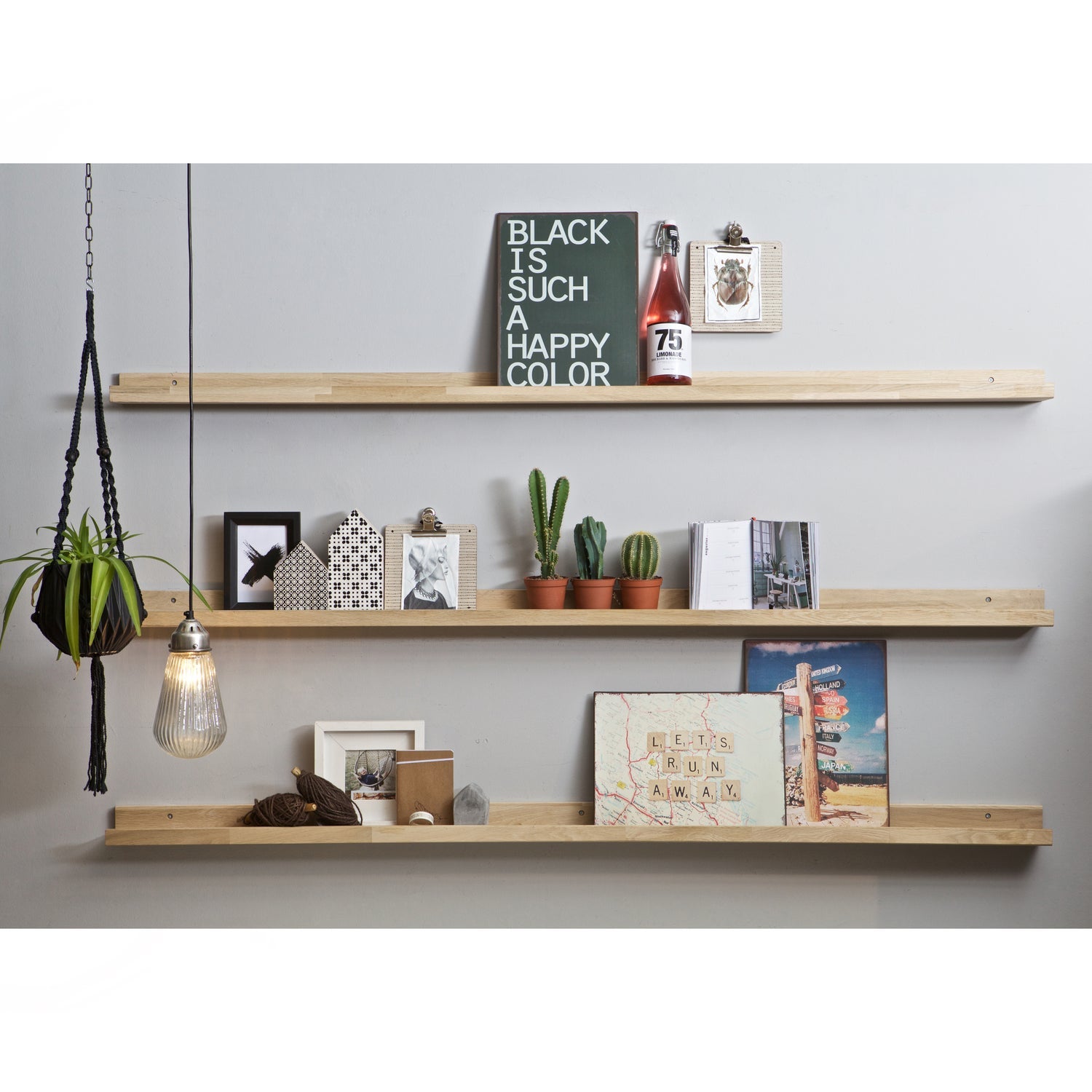 VTWONEN PHOTOFRAME SHELF OAK 170CM