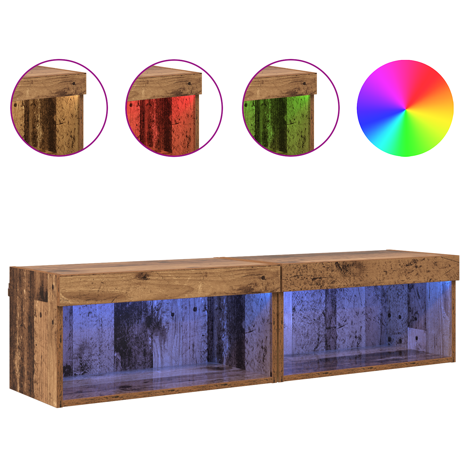 Televizorių spintelės 2 pcs Senovinis medis 60 x 30 x 30 cm