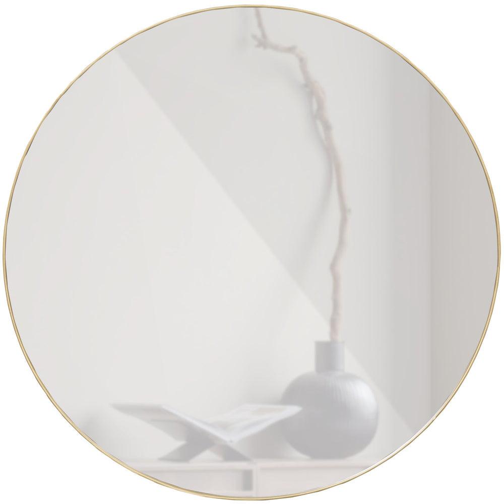 Mirror DOUTZEN, round, metal, gold color