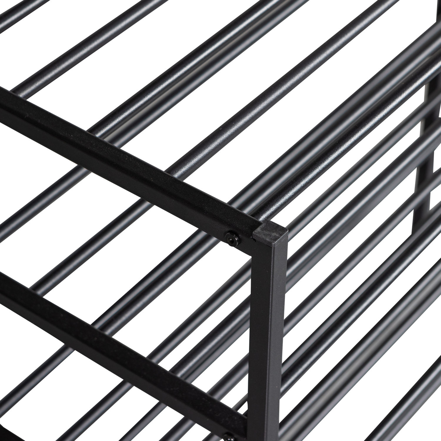 Shoe rack FERRO, 2 levels, black metal