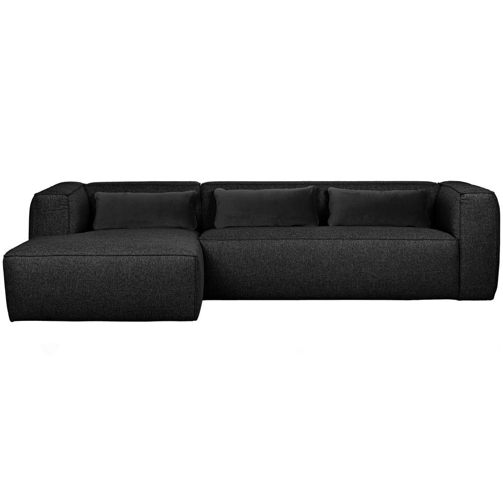 Kampinė sofa BEAN su pagalvėmis, tamsiai pilkai melanžas