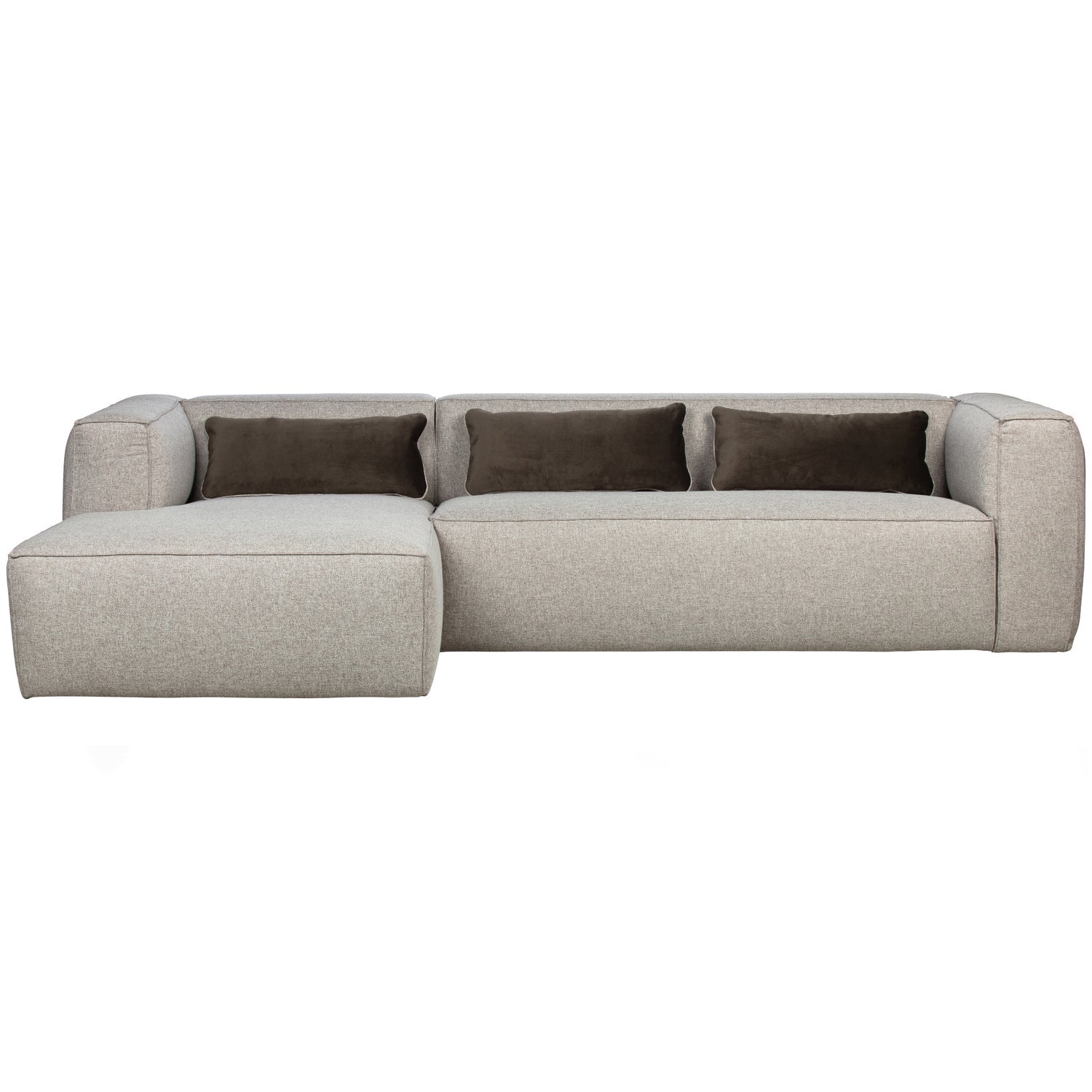Kampinė sofa BEAN su pagalvėmis, šviesiai pilkai melanžas