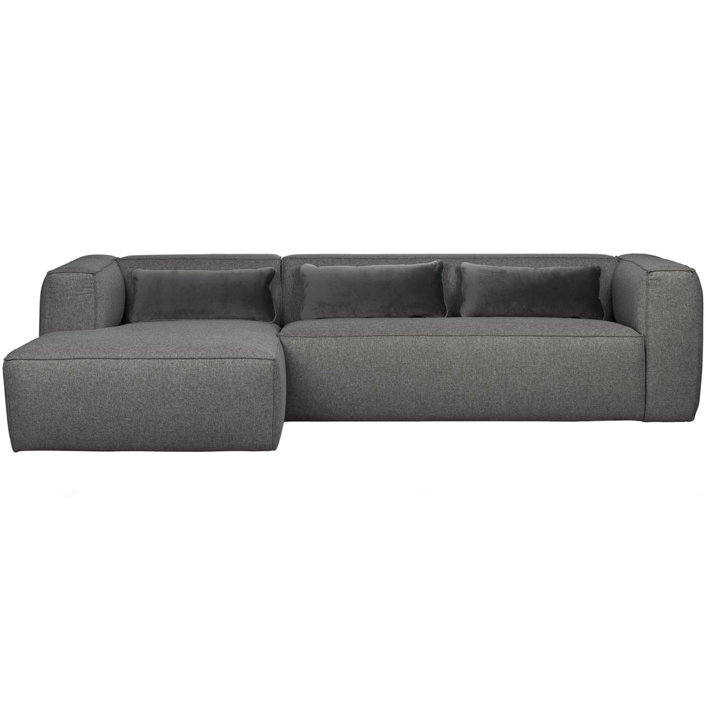 Kampinė sofa BEAN su pagalvėmis, vidutiniai pilkai melanžas