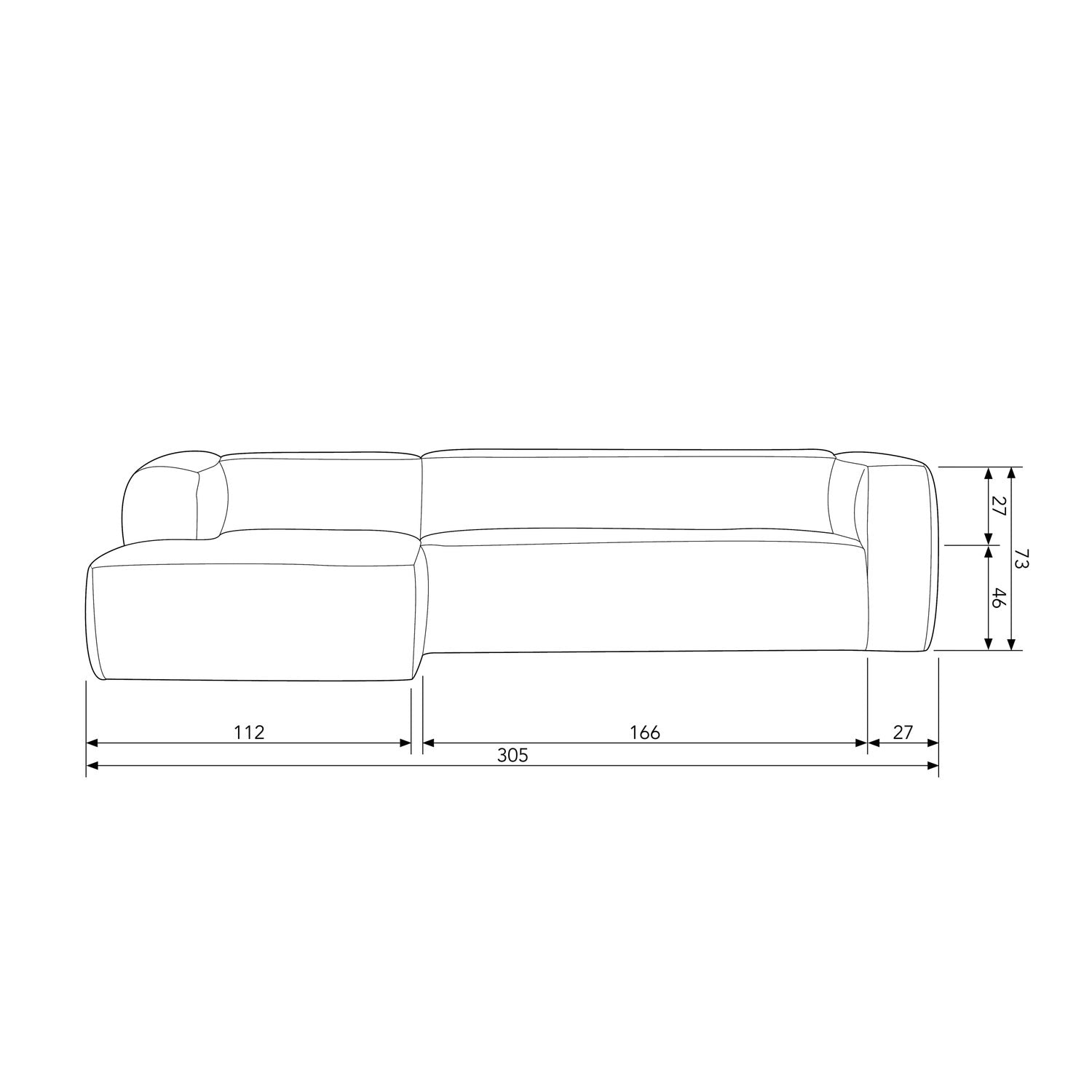 Kampinė sofa BEAN, Melange pilkas audinys