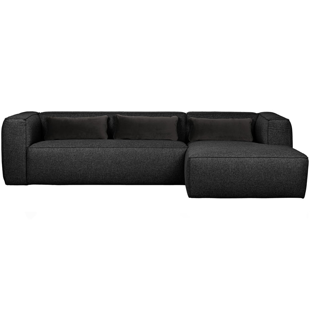 Corner sofa BEAN, right, Melange dark grey fabric