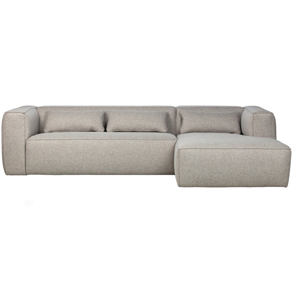 Corner sofa BEAN, right, Melange light grey fabric