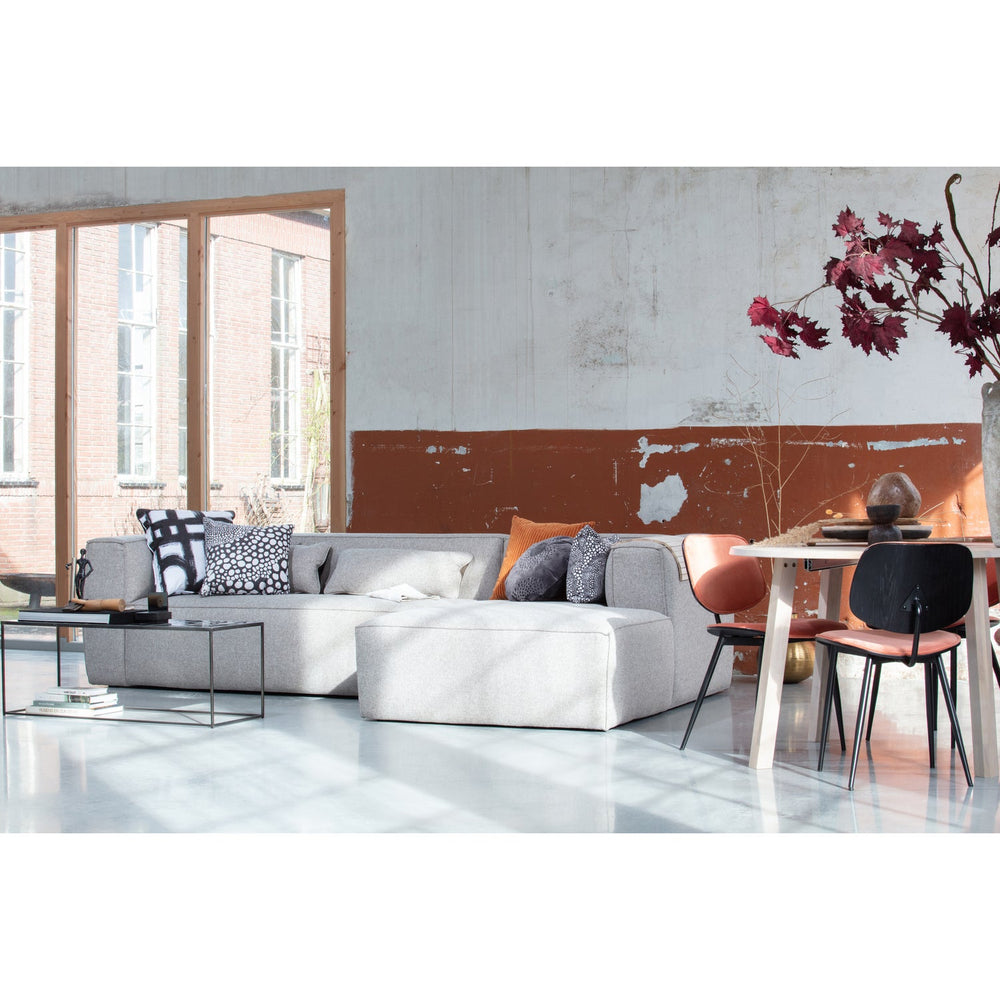 Corner sofa BEAN, right, Melange light grey fabric