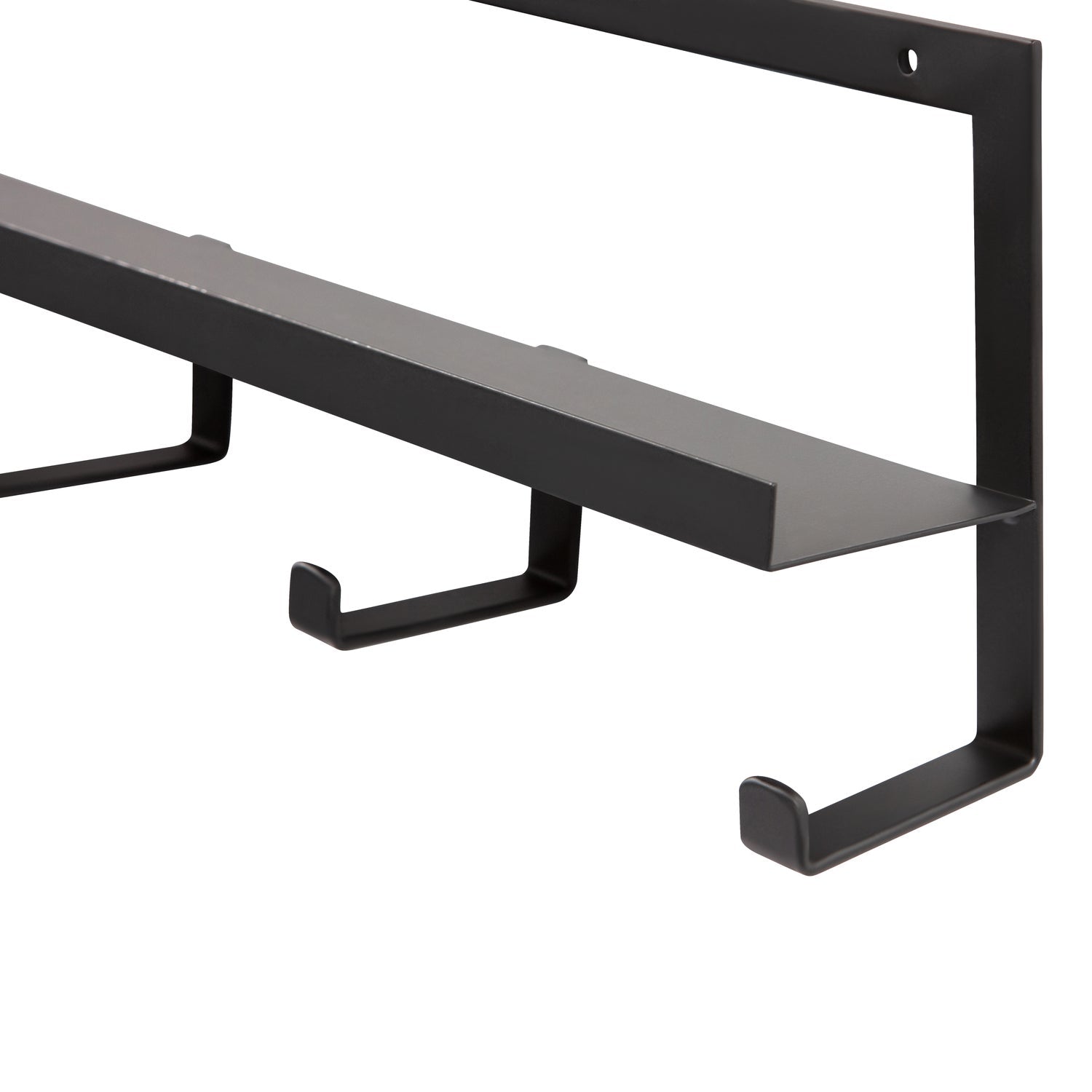 Wall-mounted rack QUINN, 5 hooks, black