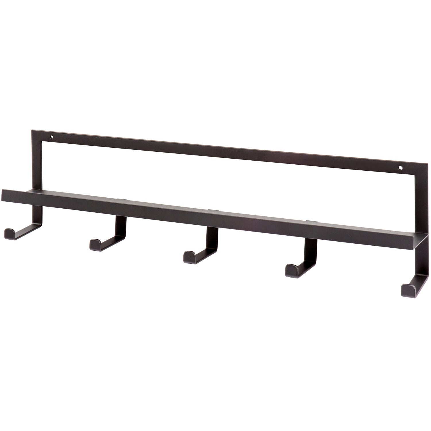 Wall-mounted rack QUINN, 5 hooks, black