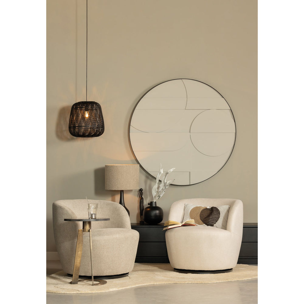 Fotelis SERRA, austinė medžiaga Sand