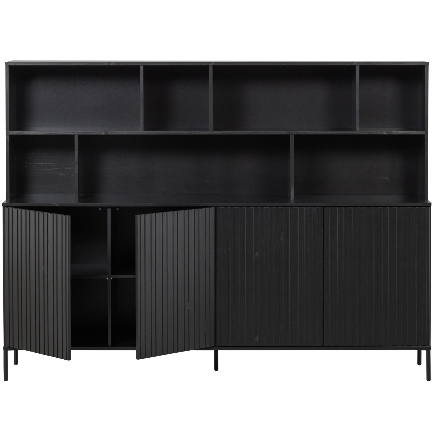 Sieninė spintelė NEW GRAVURE, pušis, juoda