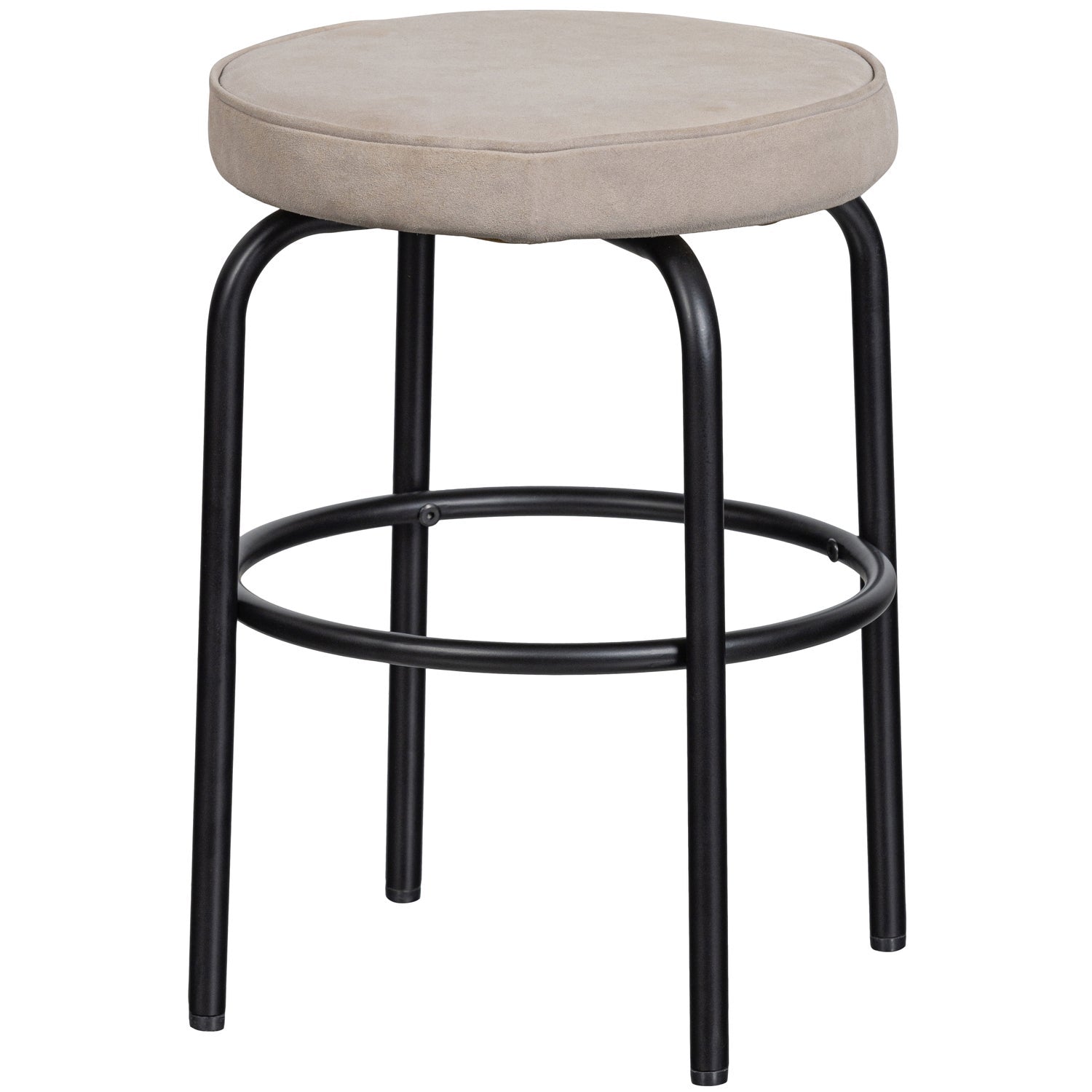 TRIS STOOL WITH LEATHER TOP SAND