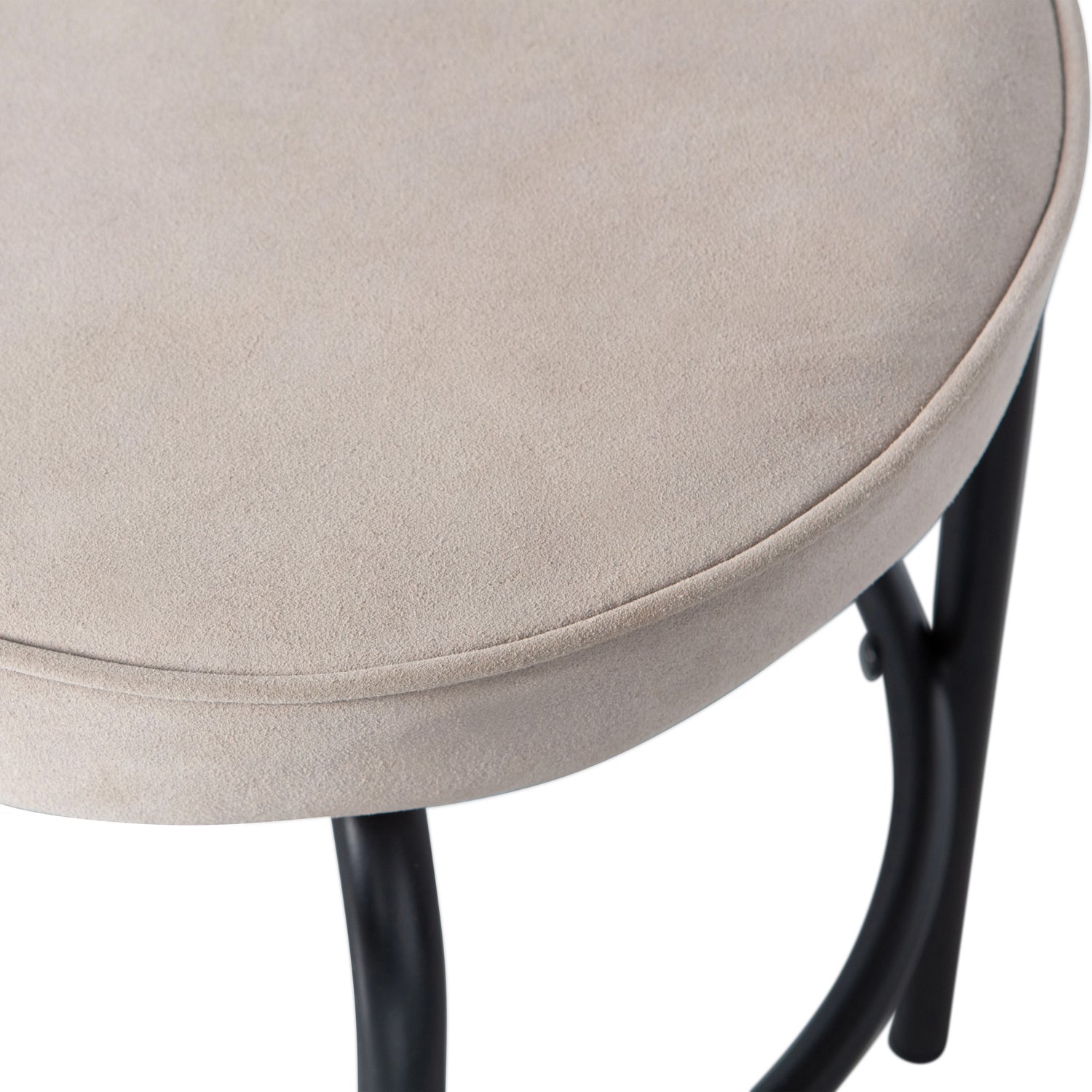 TRIS STOOL WITH LEATHER TOP SAND