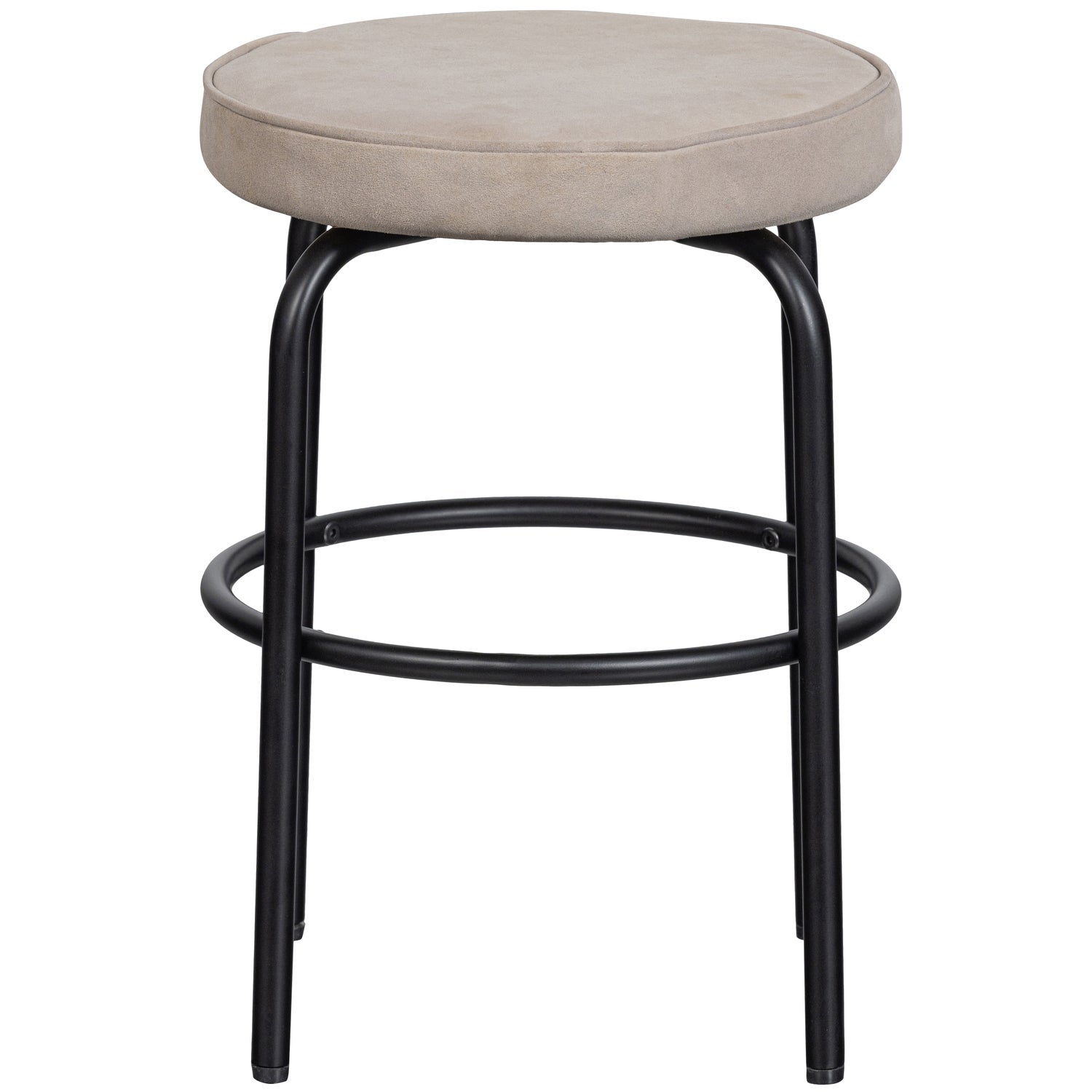 TRIS STOOL WITH LEATHER TOP SAND