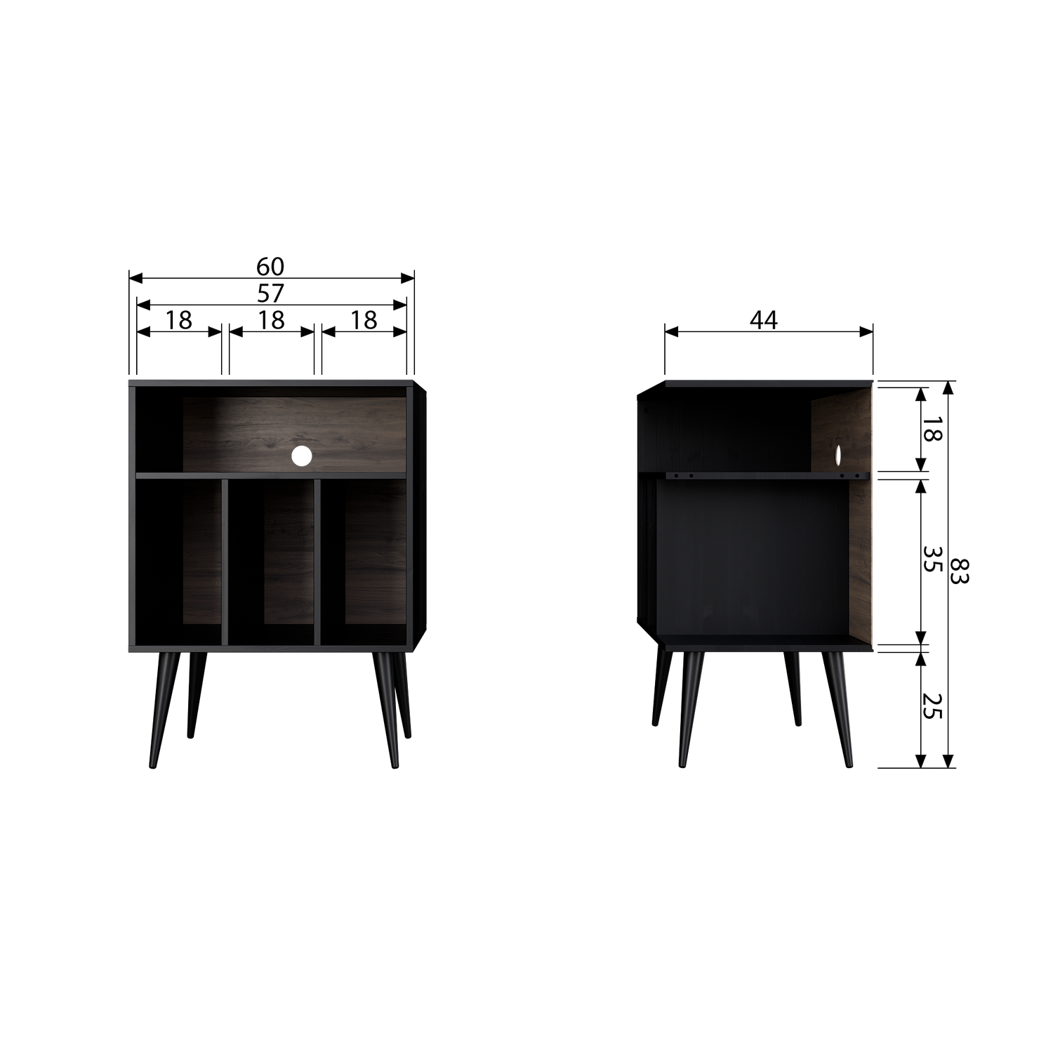 JAMES SMALL CABINET WOOD BLACK [fsc]