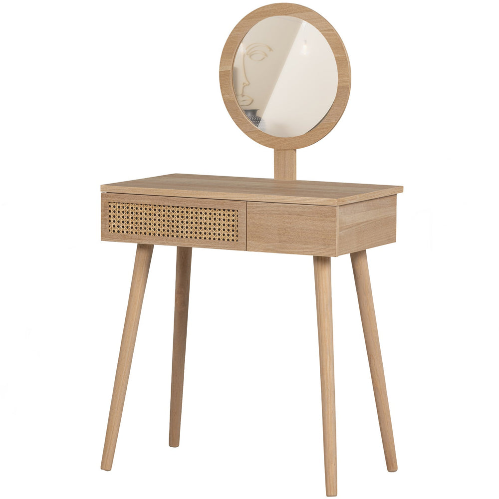 SOOF hallway/dressing table with mirror, natural wood