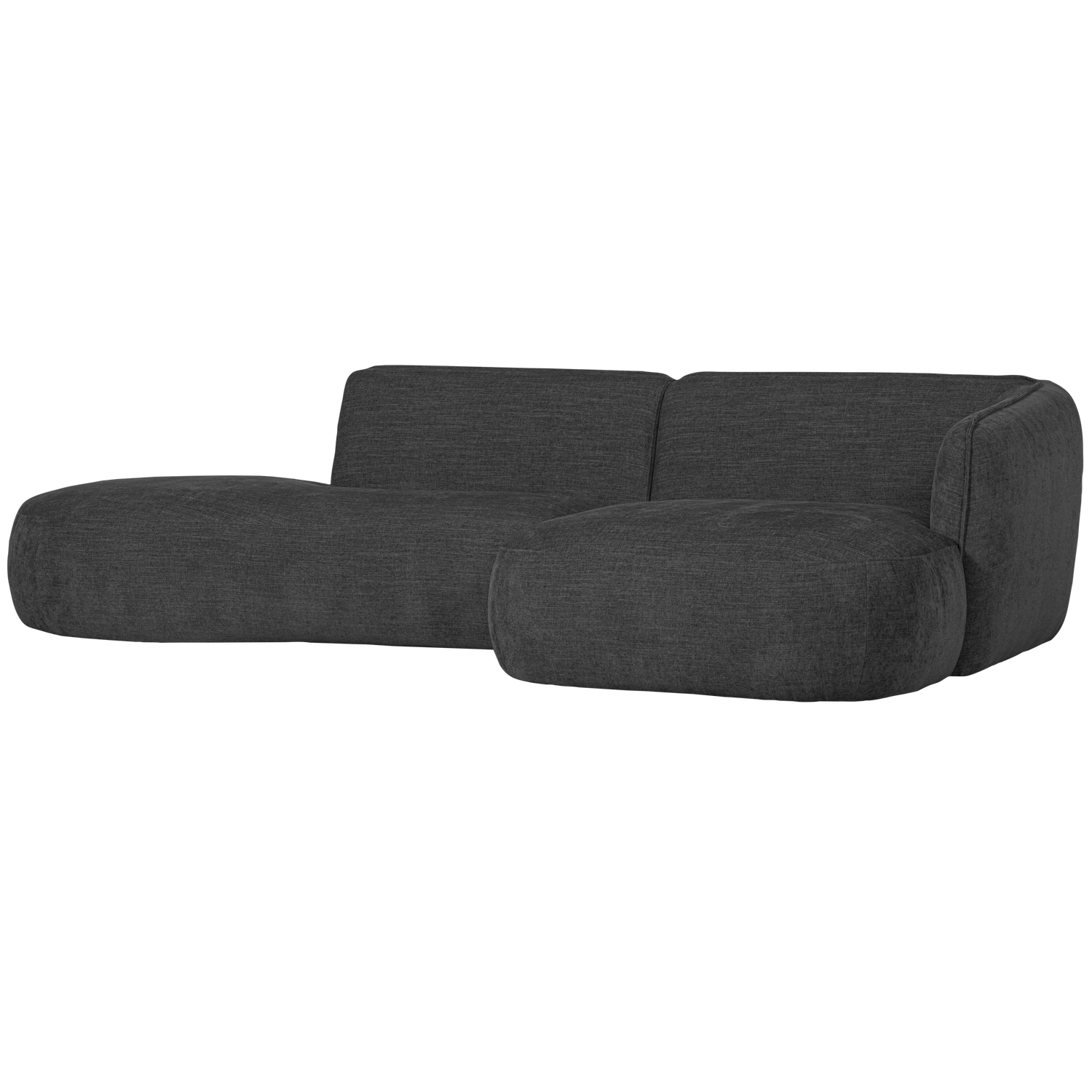 Chaise longue POLLY, right-hand, grey