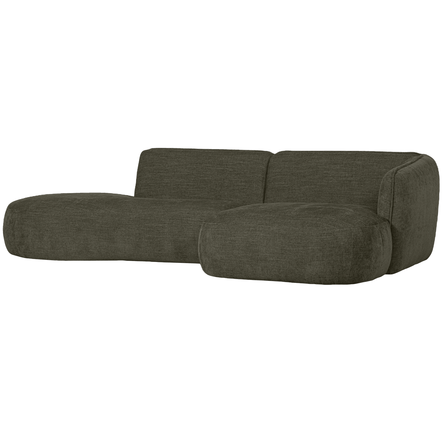 Chaise lounge POLLY, right-hand facing, green