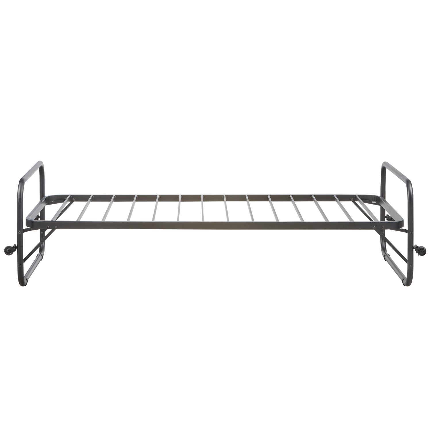 Bed LUCY, metal, black, with pull-out section