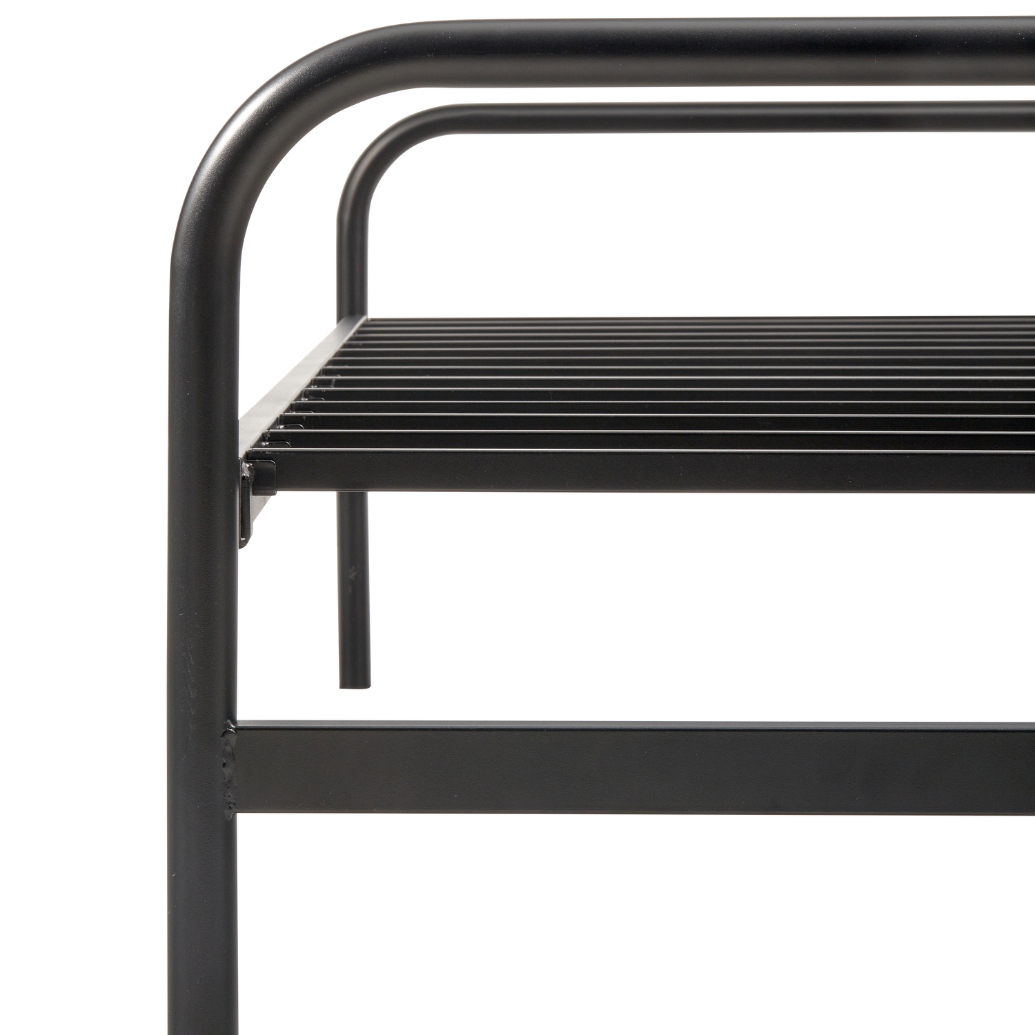 Bed LUCY, metal, black, with pull-out section
