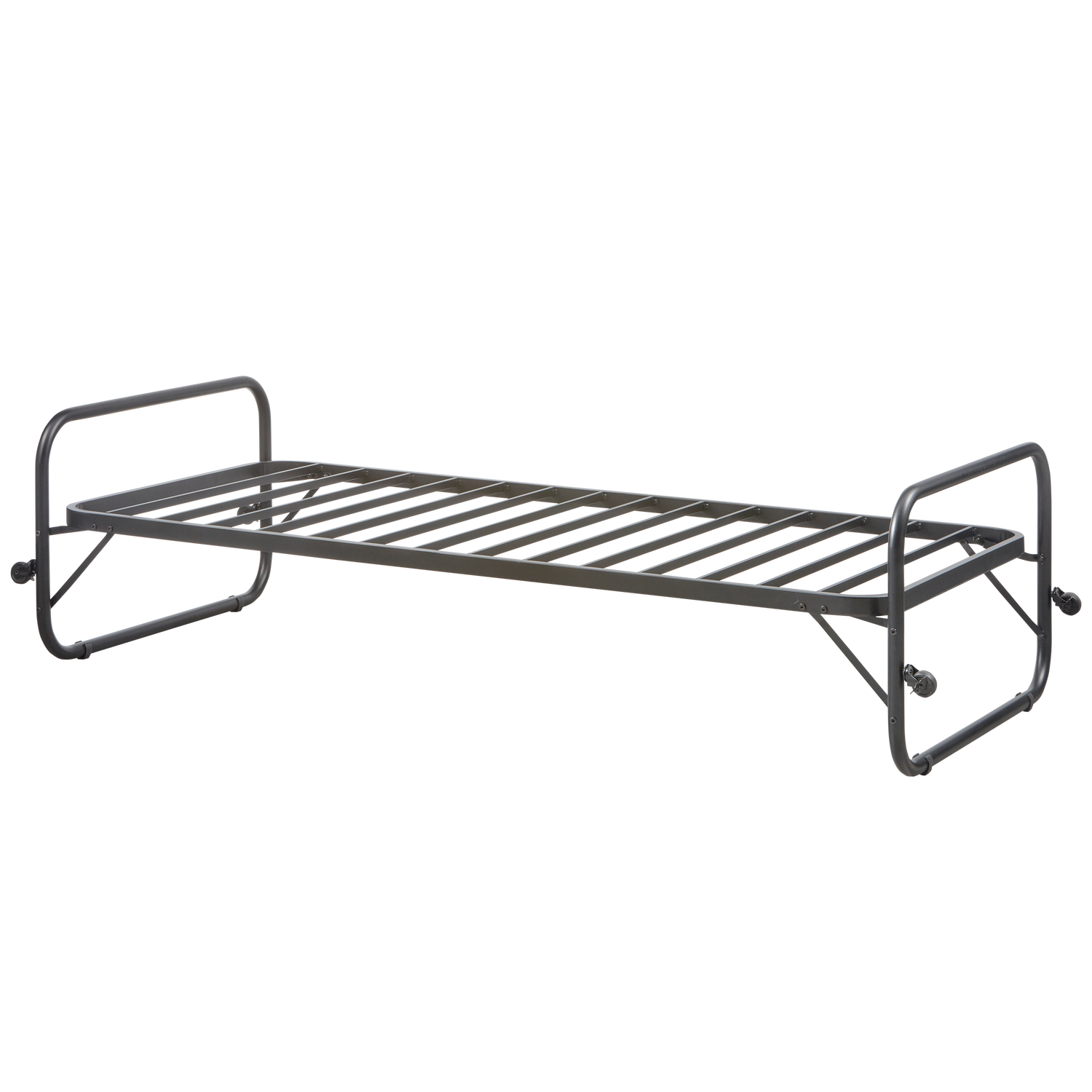Bed LUCY, metal, black, with pull-out section