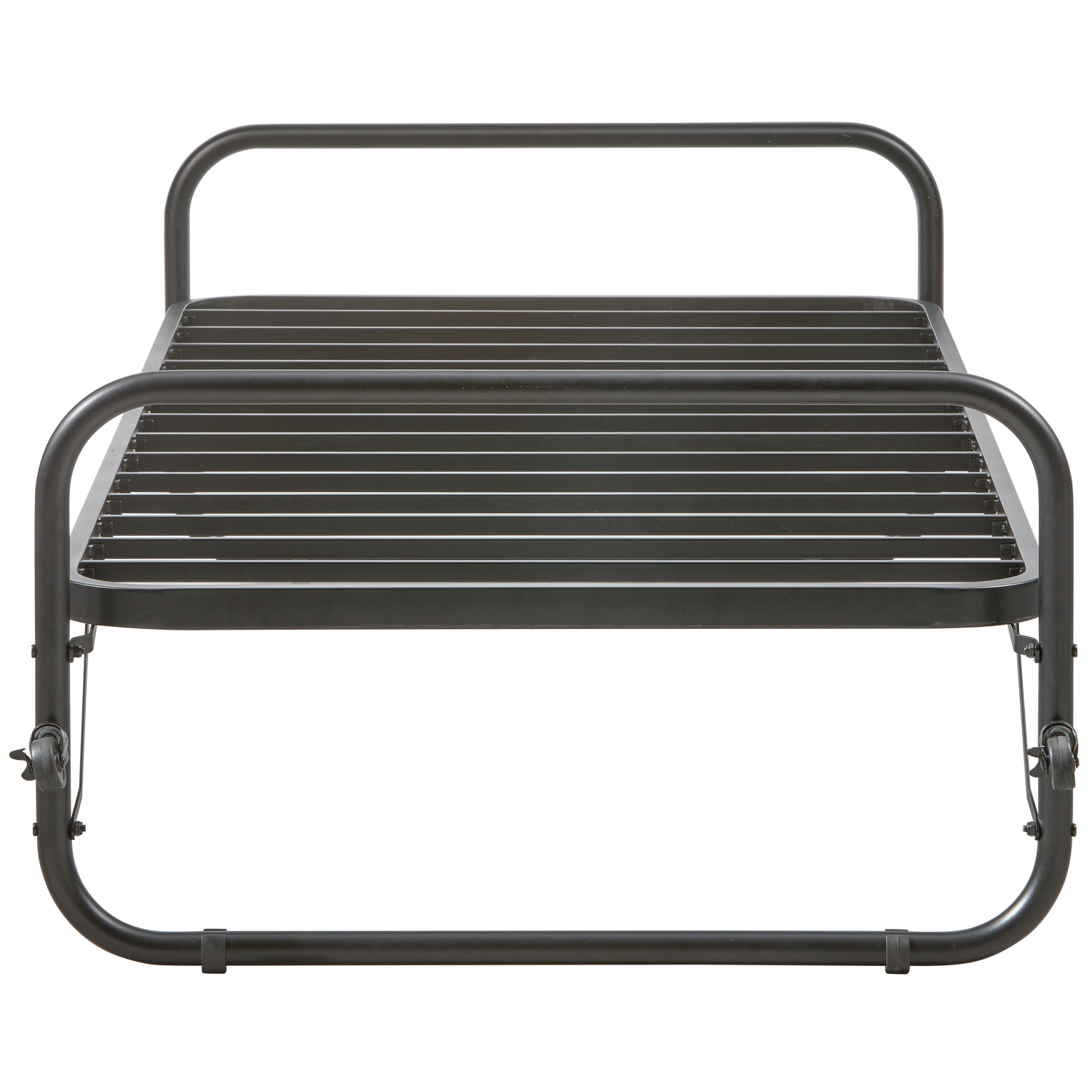 Bed LUCY, metal, black, with pull-out section