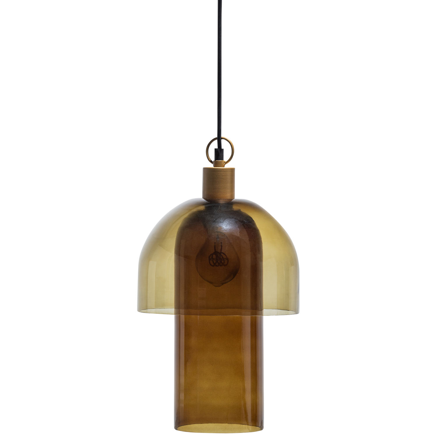 GIGI HANGING LAMP WITH DOUBLE SHADE GLASS 31xO22CM TAN