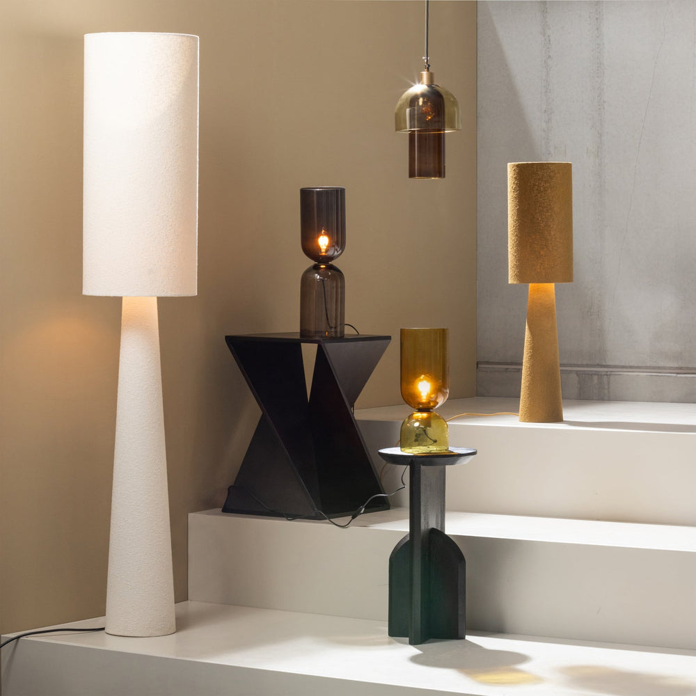 GIGI HANGING LAMP WITH DOUBLE SHADE GLASS 31xO22CM TAN