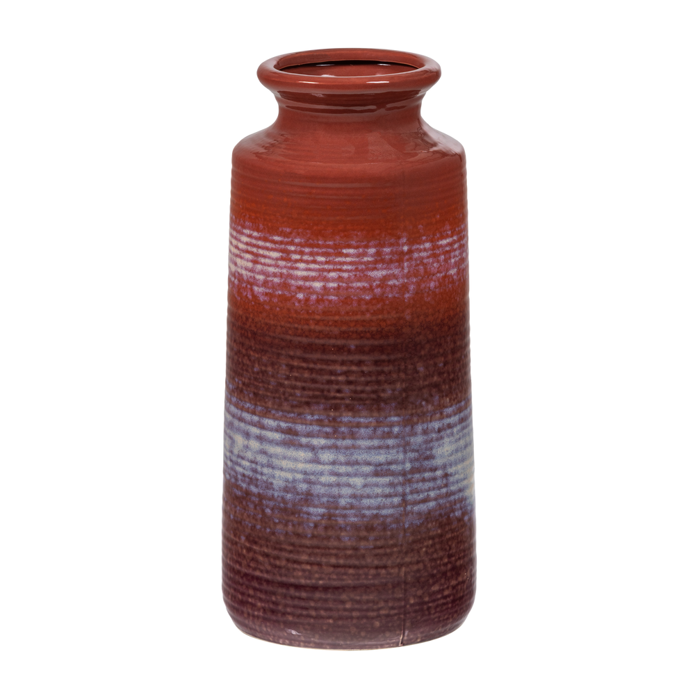 Vaza DECENNIA, XL keramika raudona/violetinė 38 cm