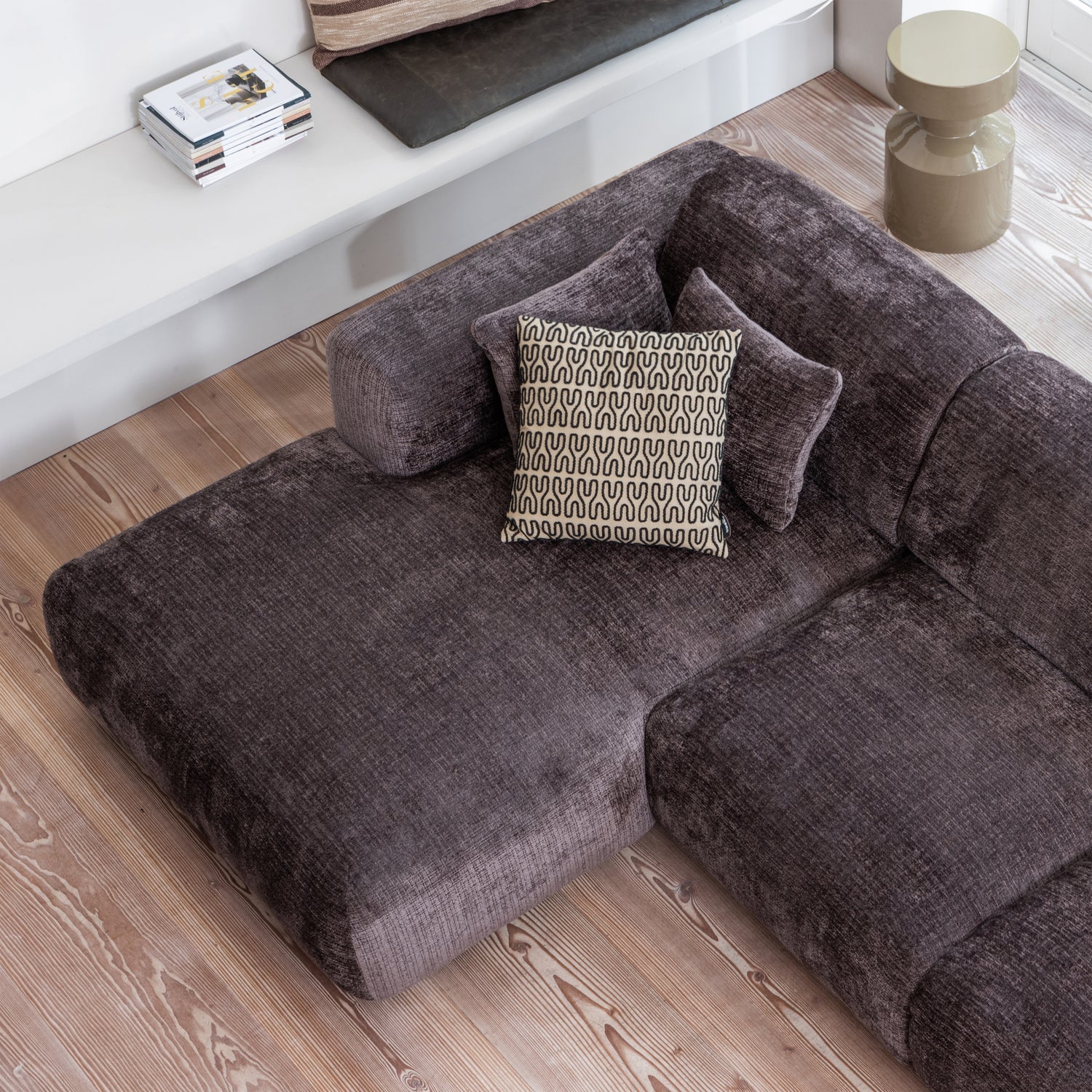 1-vietė CLOUD, kairė, Warm Brown chenille