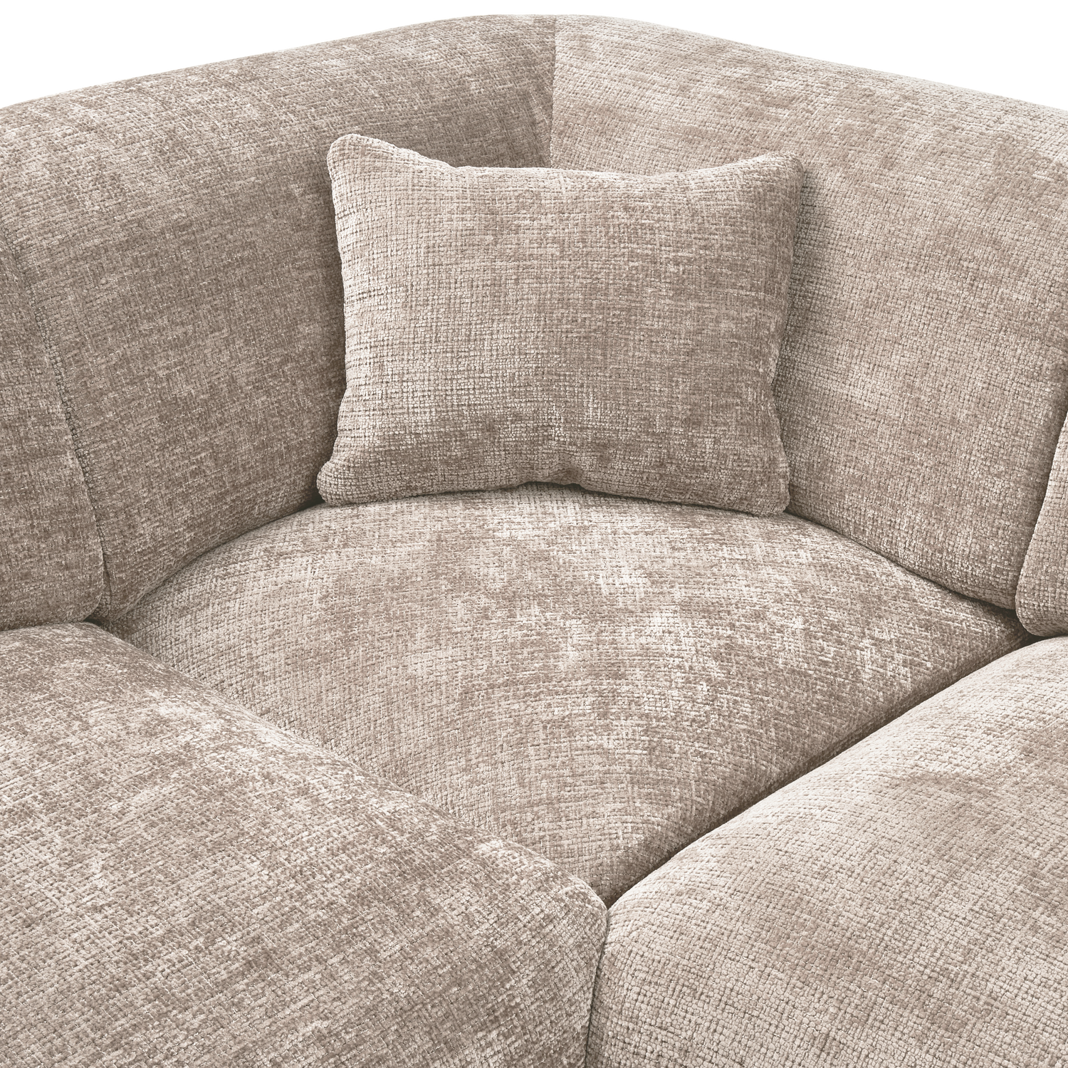 Kampinė sofa CLOUD, kairė, pintas audinys, natūrali spalva