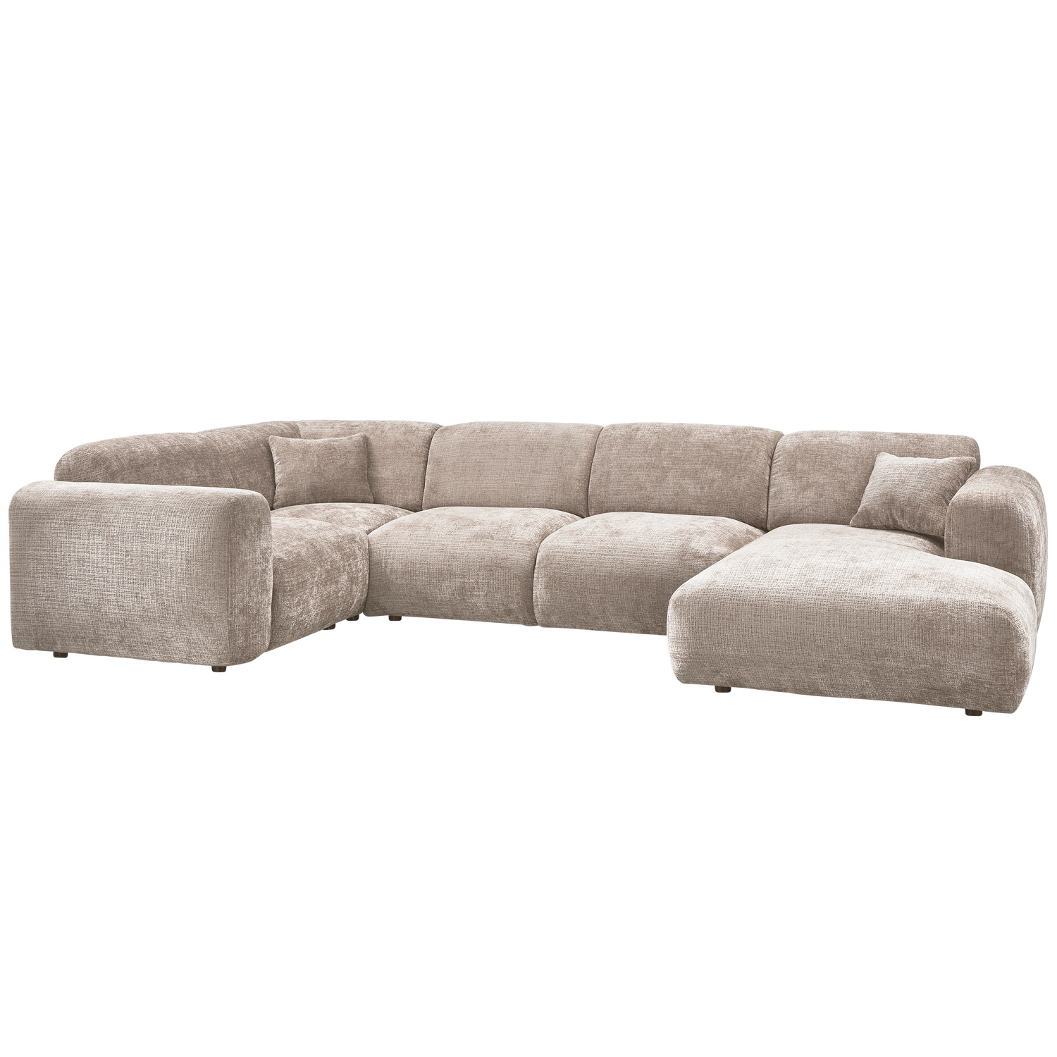 Kampinė sofa CLOUD, kairė, pintas audinys, natūrali spalva