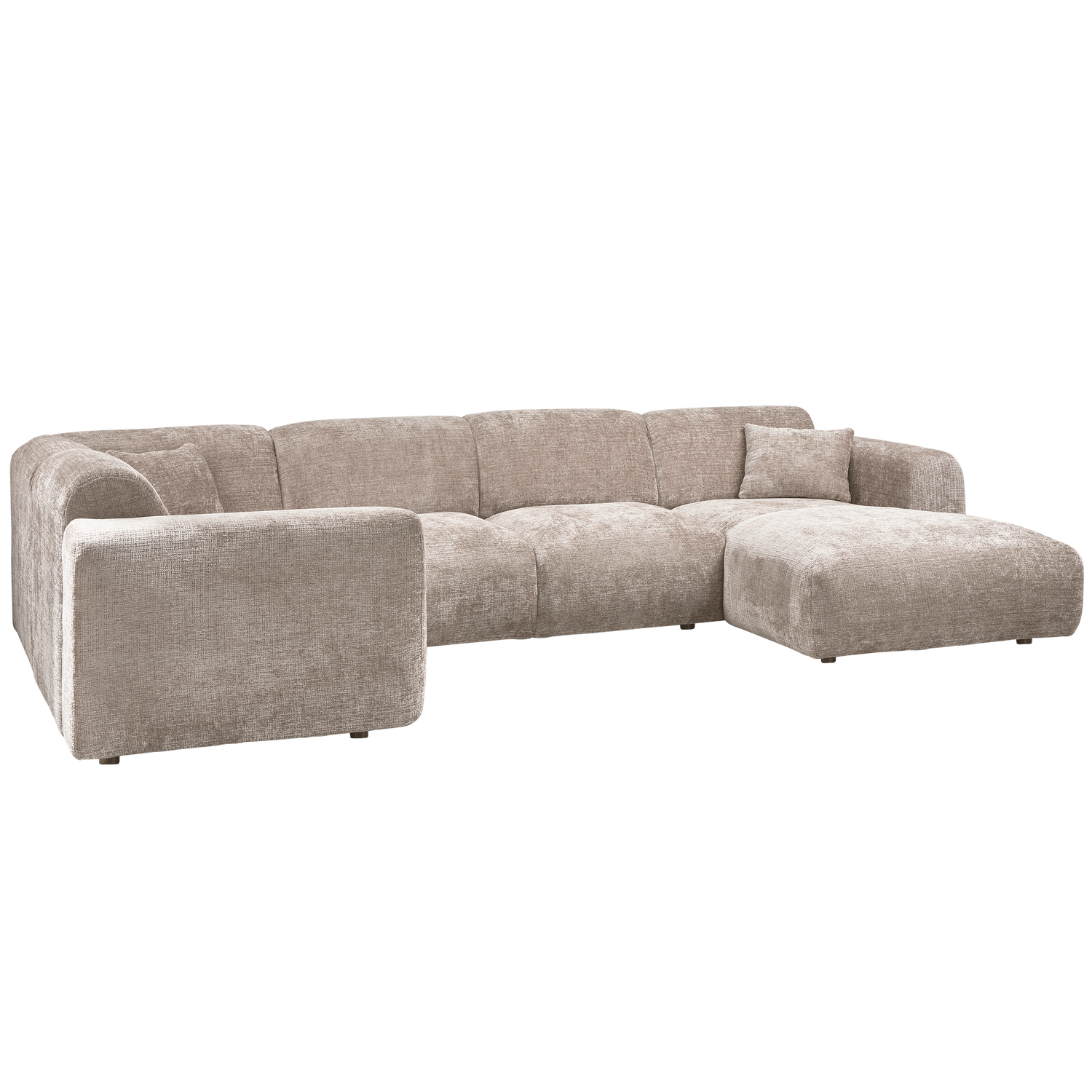Kampinė sofa CLOUD, kairė, pintas audinys, natūrali spalva