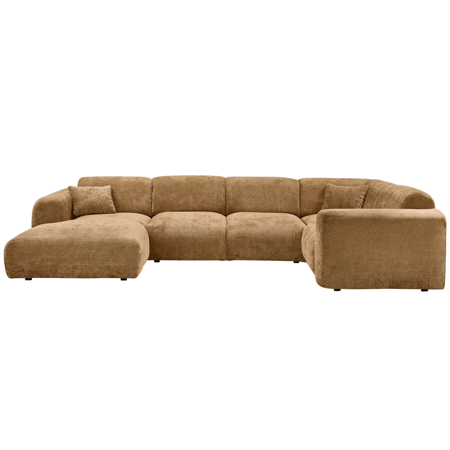 Kampinė sofa CLOUD, dešinė, pintas audinys, medaus geltonos spalvos