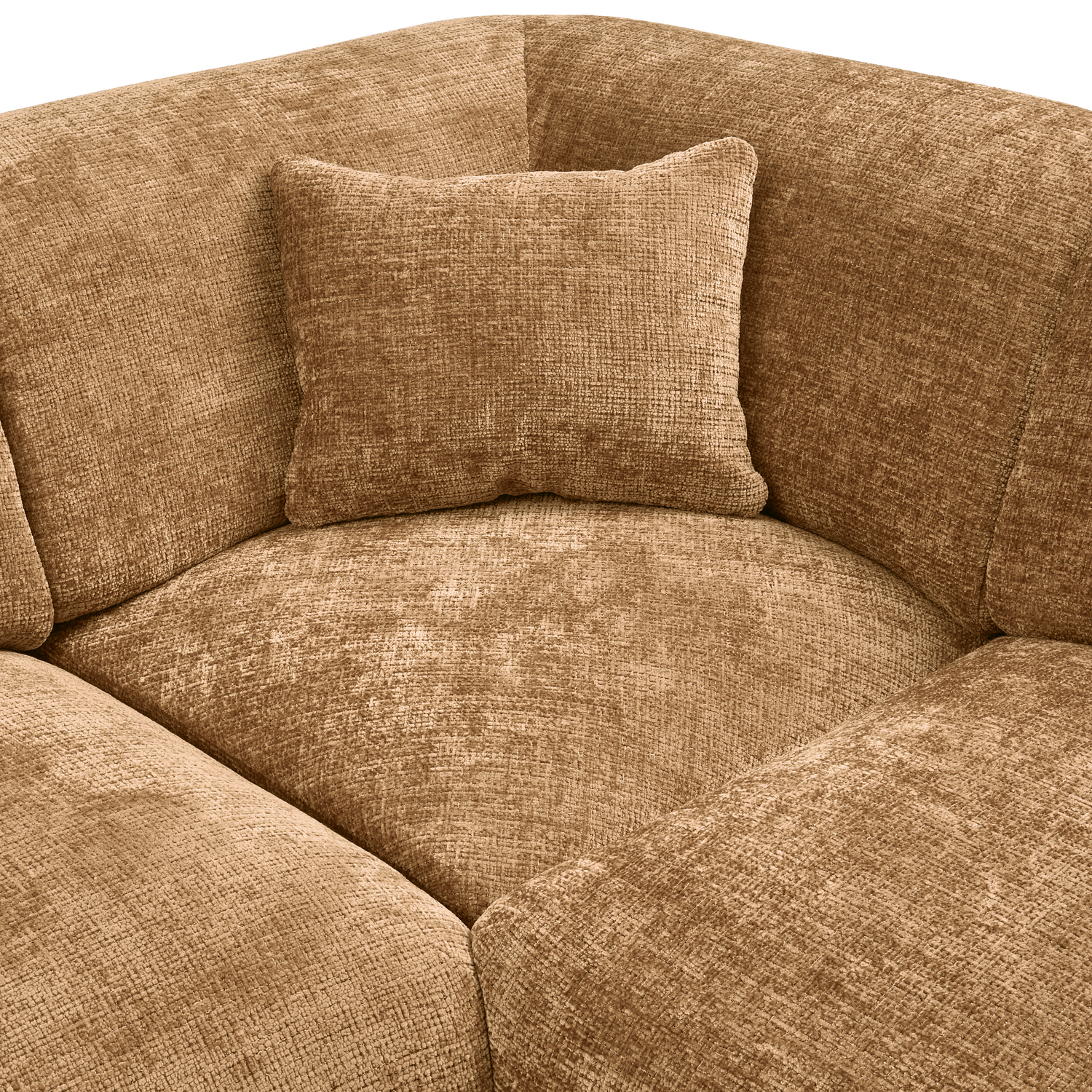 Kampinė sofa CLOUD, dešinė, pintas audinys, medaus geltonos spalvos