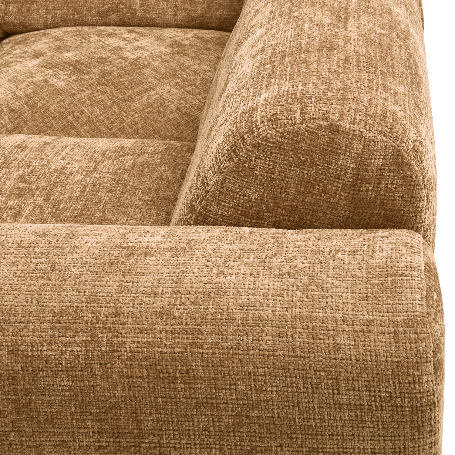 Kampinė sofa CLOUD, dešinė, pintas audinys, medaus geltonos spalvos