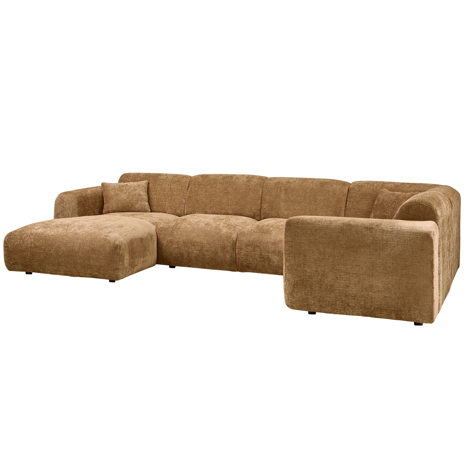 Kampinė sofa CLOUD, dešinė, pintas audinys, medaus geltonos spalvos