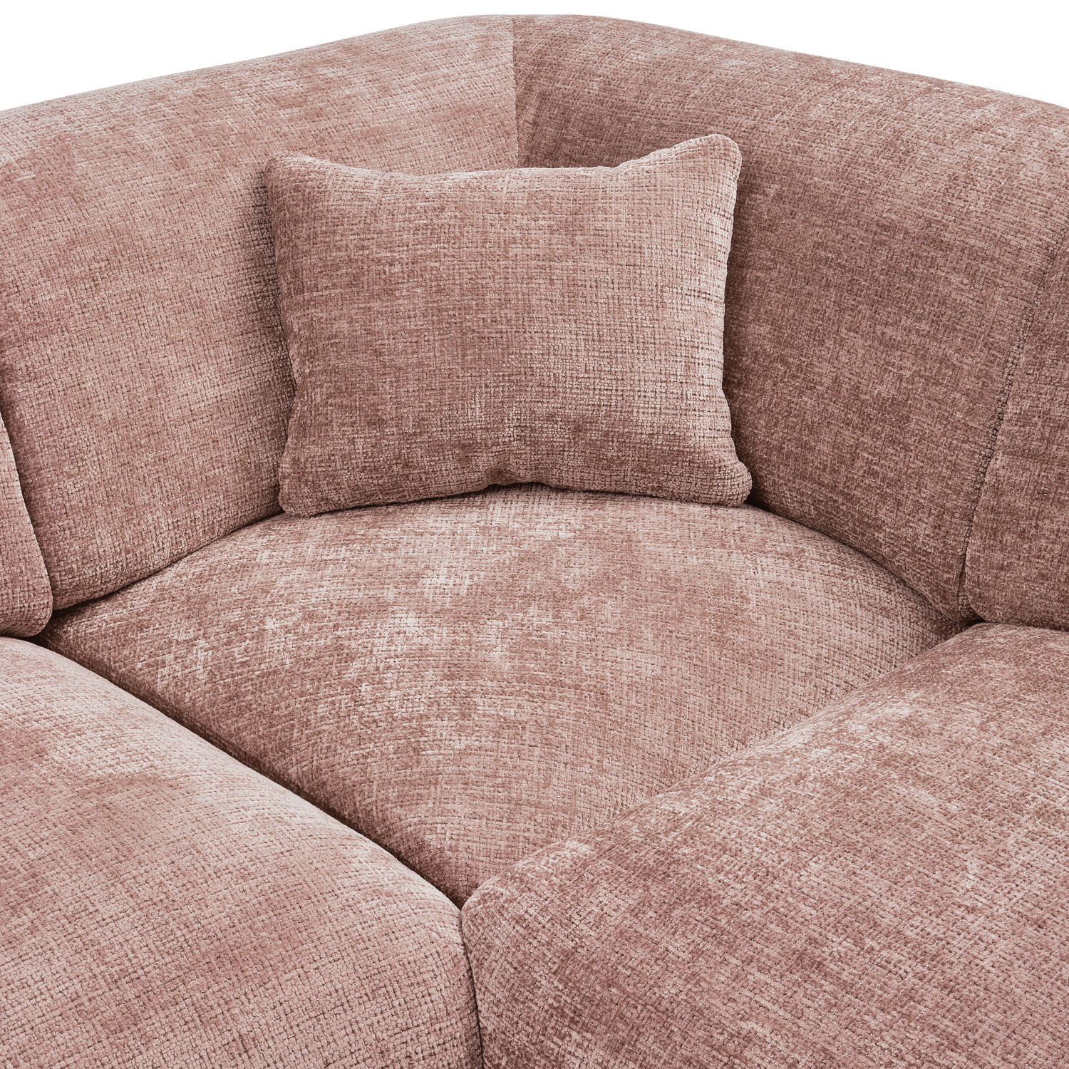 Kampinė sofa CLOUD, kairė, taupe/rožinės spalvos šenilinis audinys